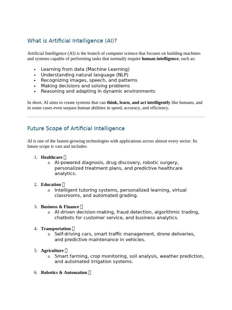 Artificial Intelligence Definition | PDF | Artificial Intelligence ...
