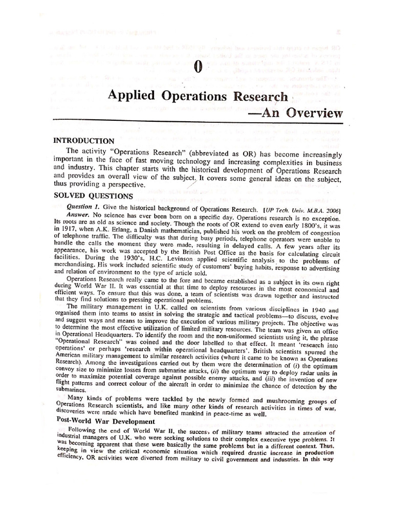 Operation Research - Page-0001 | PDF