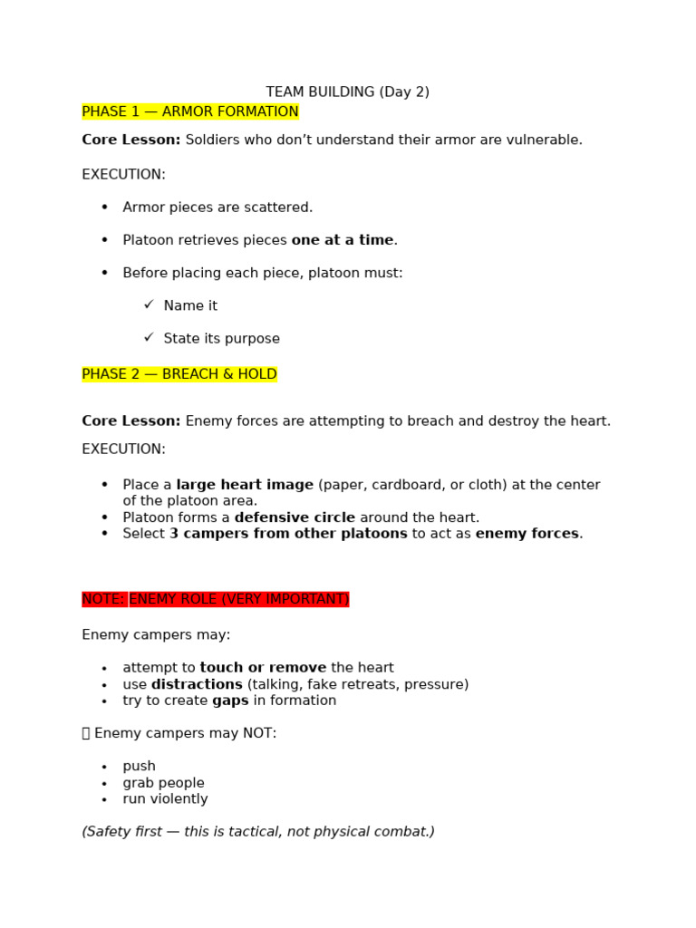 TEAM BUILDING v2 - 111747 | PDF | Military | Warfare