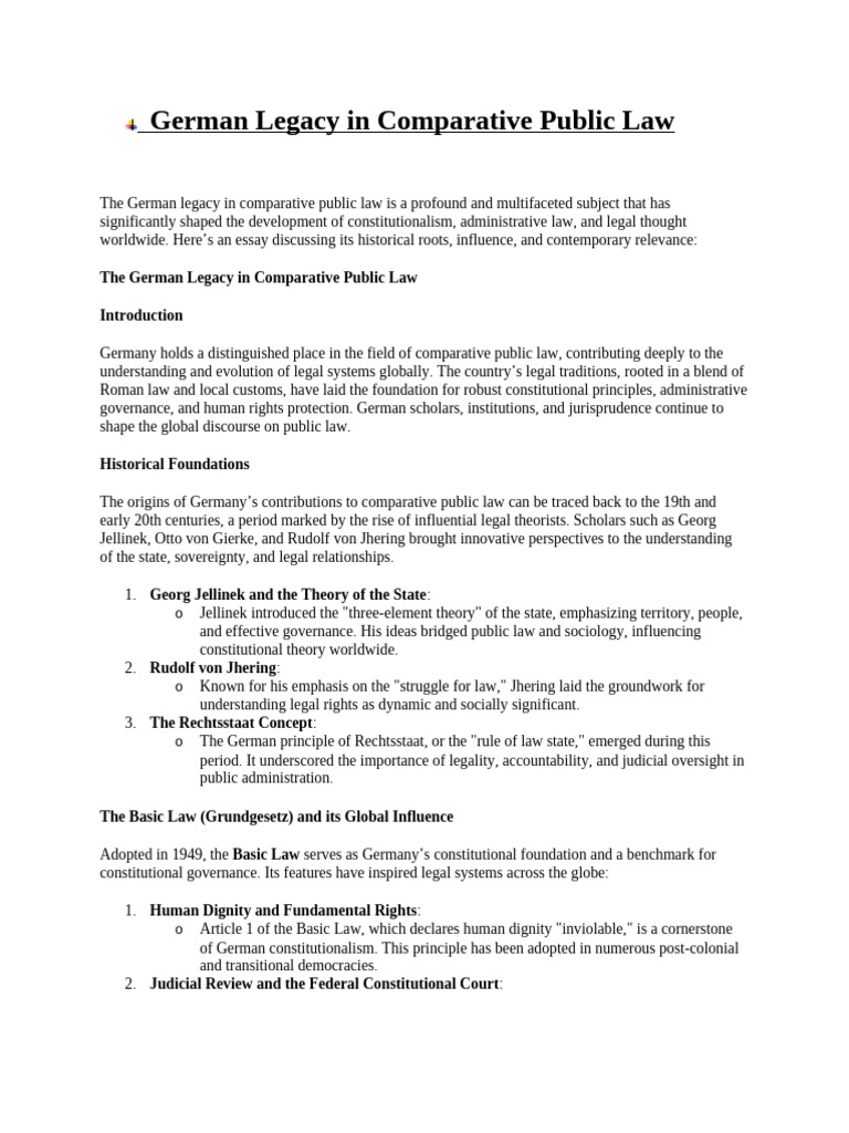 German Legacy in Comparative Public Law | PDF | Human Rights | Constitution