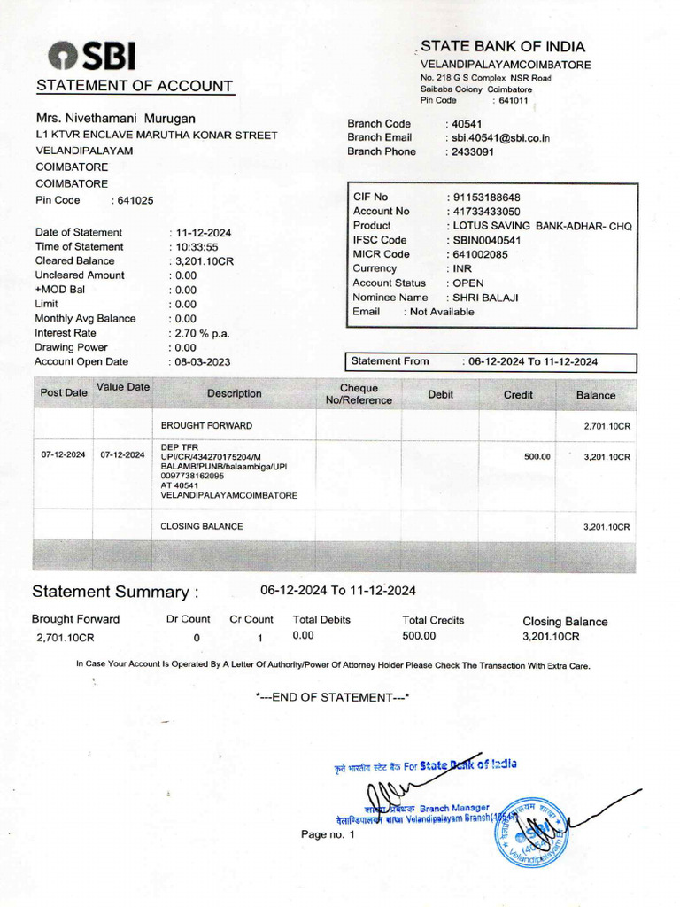 Account State Ment | PDF