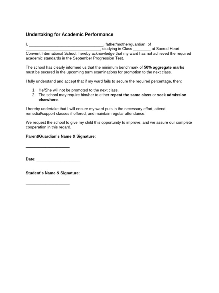 Undertaking For Academics | PDF