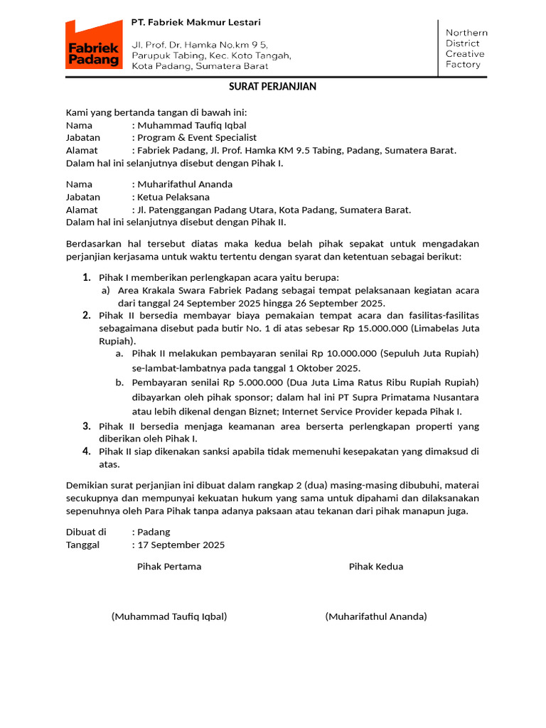 Template MoU Ver.2 | PDF