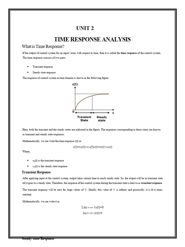 Unit 2 | PDF | Steady State | Electrical Engineering