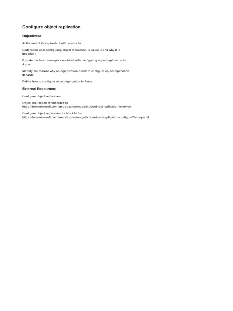 5 - 5 - Configure Object Replication | PDF
