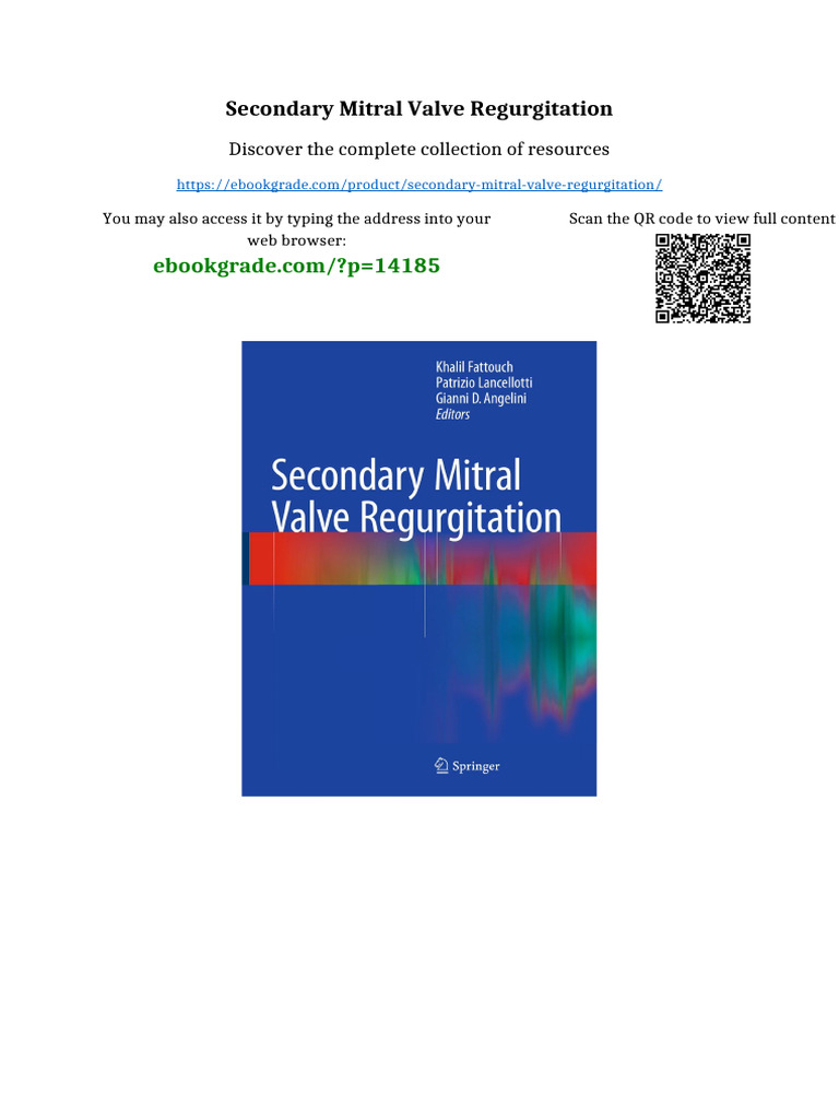 Secondary Mitral Valve Regurgitation Full Digital Chapters | PDF ...