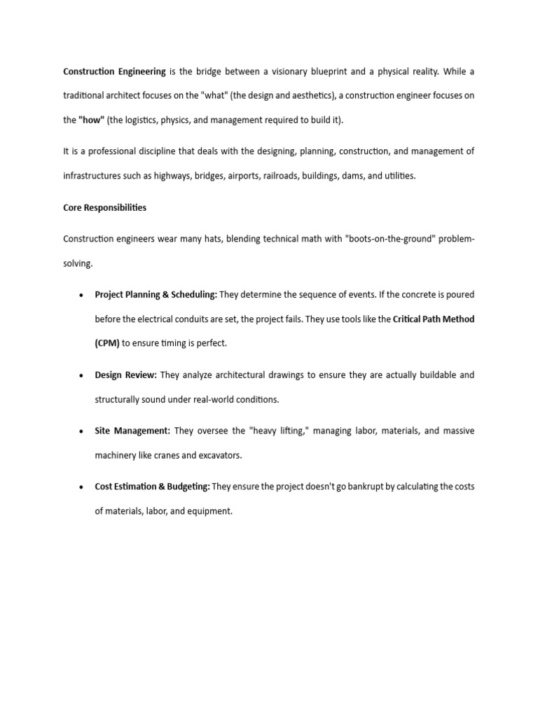 Construction Engineering | PDF