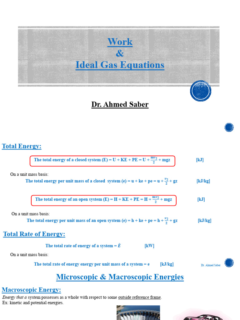 Lec 2 - Work Ideal Gas Properties | PDF | Gases | Heat