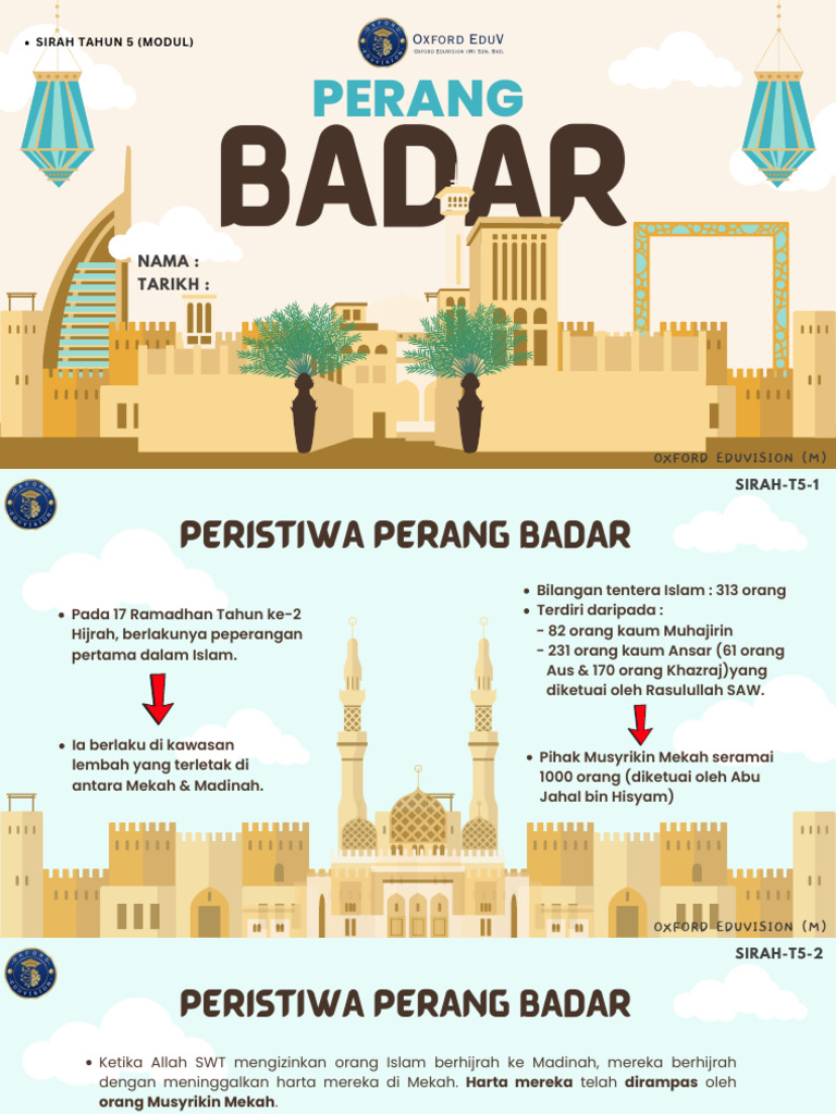 Sirah Tahun 5 (Modul) - Versi Rumi - Topik 1 - Perang Badar | PDF