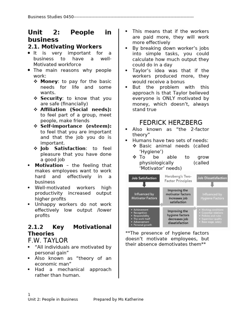 Unit 2 Business Studies Teacher | PDF | Industrial And Organizational ...