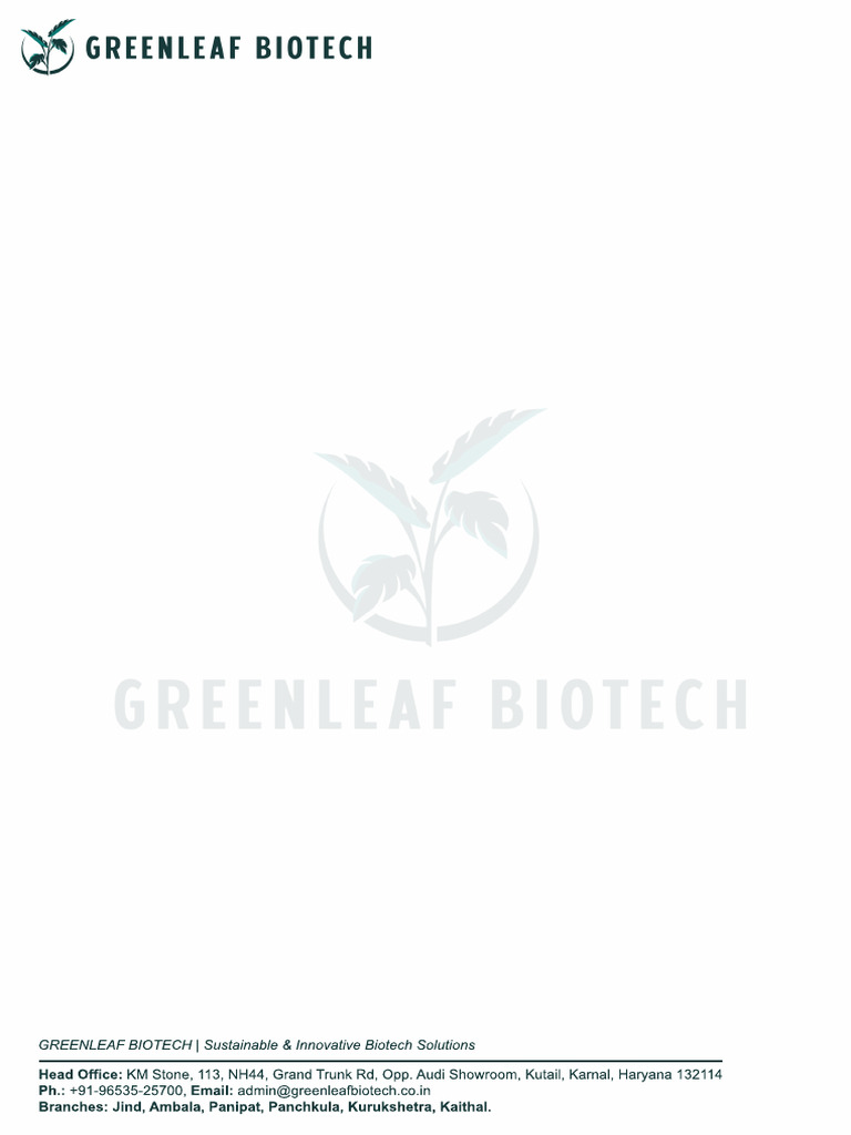 GreenLeaf Biotech Letterhead - New | PDF