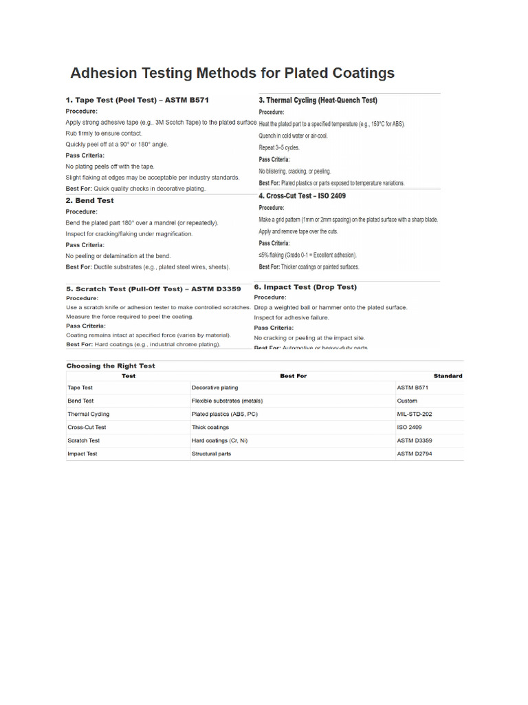 Adhesion Test, Peel Test, Scratch Test | PDF