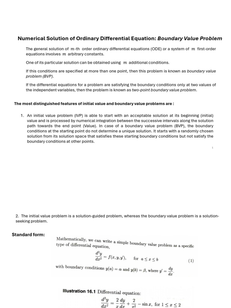 Numerical Solution of Ordinary Differential Equation:: Boundary Value ...