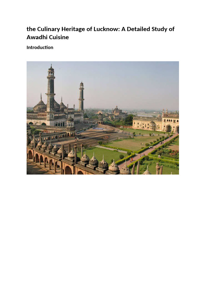 Culinary Heritage of Lucknow | PDF | Foods | Cuisine