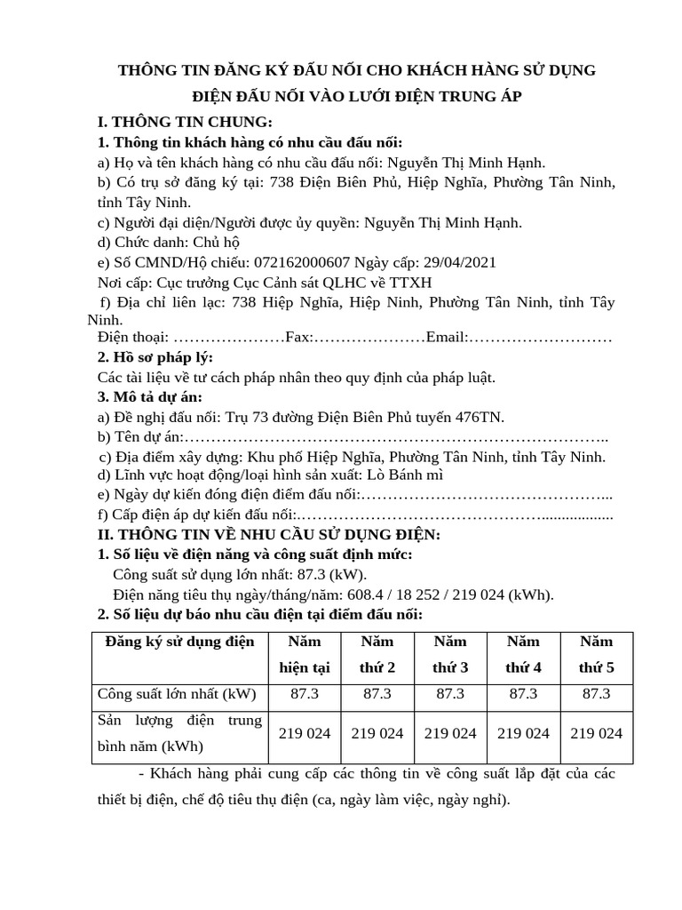 PCTN-Phu Luc Thuc Hien Cap Dien Trung AP Theo 505 | PDF