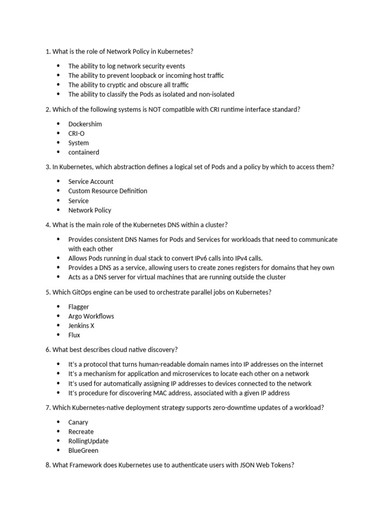 Kubernetes Previous Questions (Patro) | PDF | Computer Cluster ...