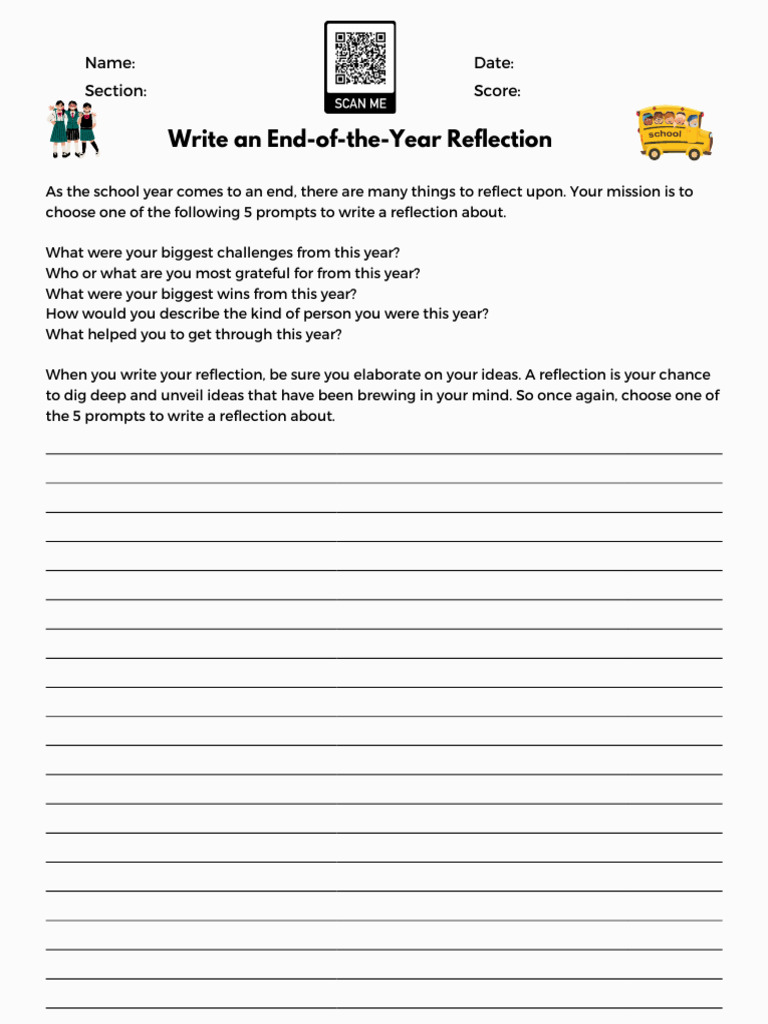 Write An End of The Year Reflection | PDF