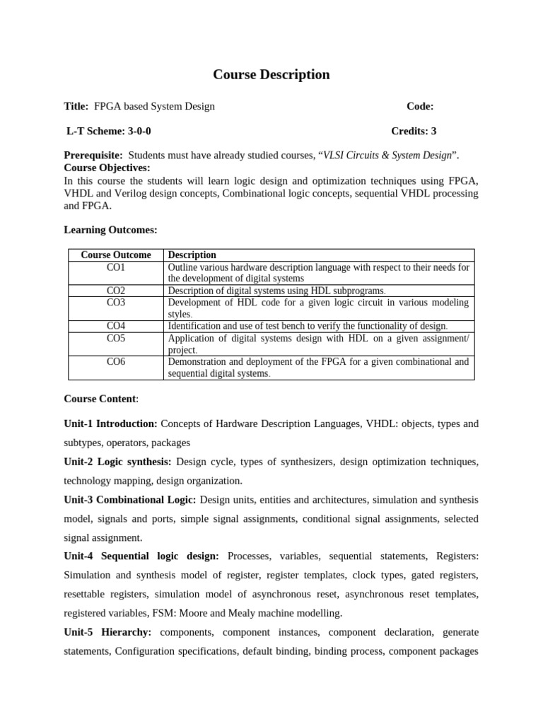 FPGA Based System Design | PDF | Hardware Description Language | Vhdl
