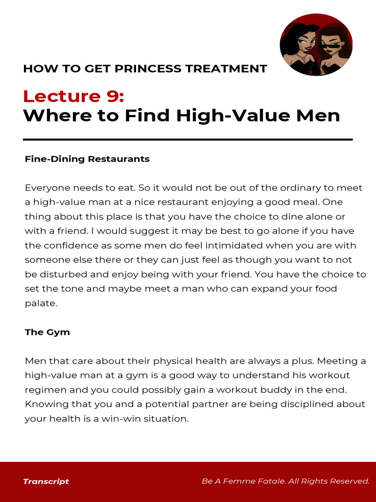 Lesson 9 Princess Treatment | PDF