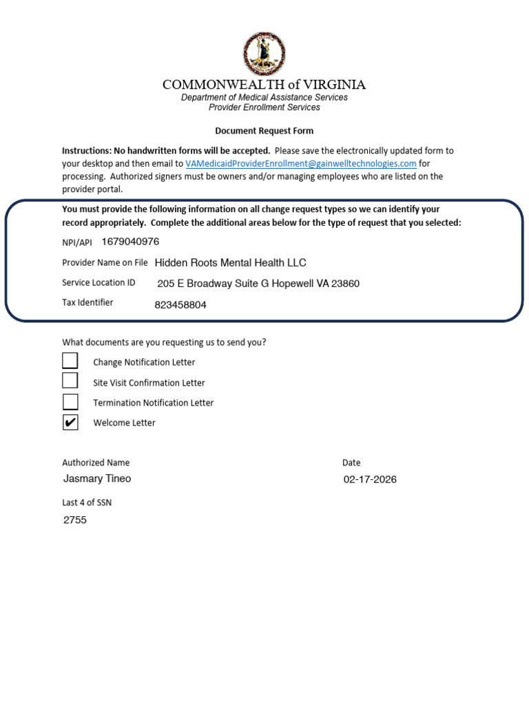 Document Request Form | PDF