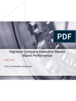 Highland Company Executive Report March Performance: Case 10-20