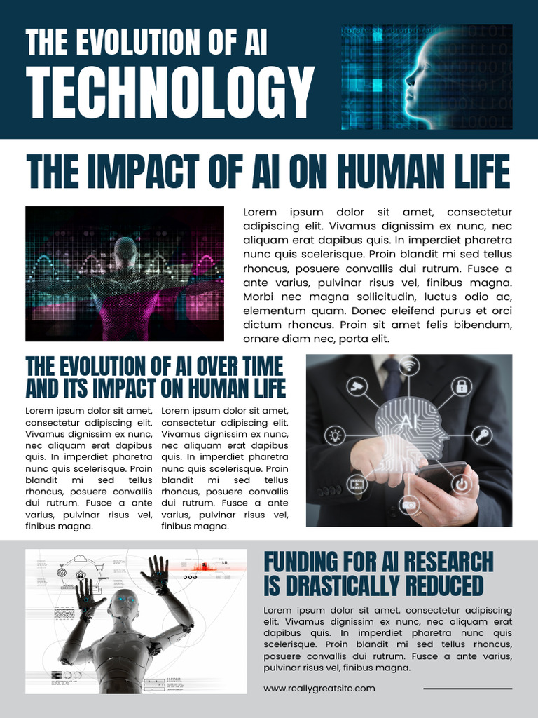 Blue and White Modern Technology AI Article A4 Document | PDF