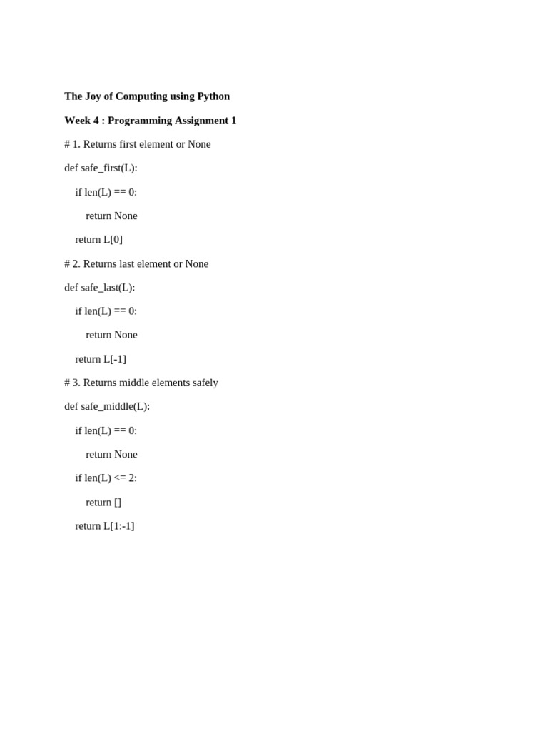 The Joy of Computing Using Python-Programming Assignment | PDF