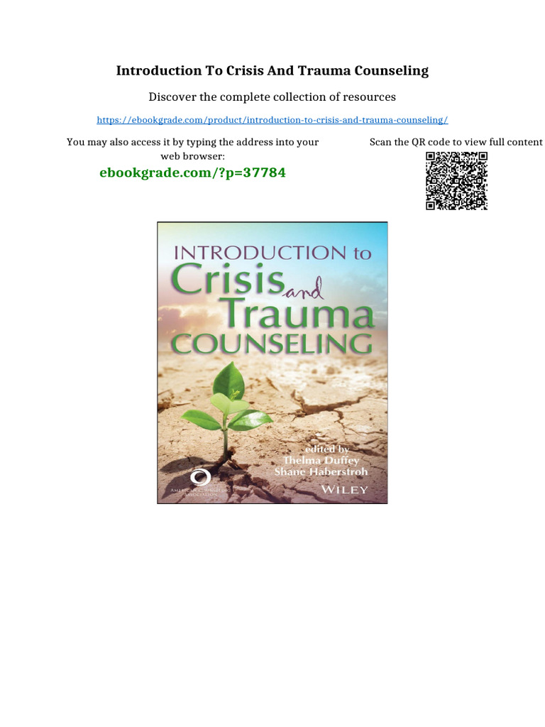 Introduction To Crisis and Trauma Counseling Updated 2025 | PDF ...