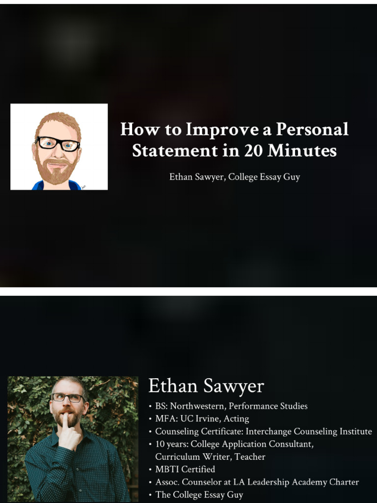 How To Improve Personal Statement | PDF