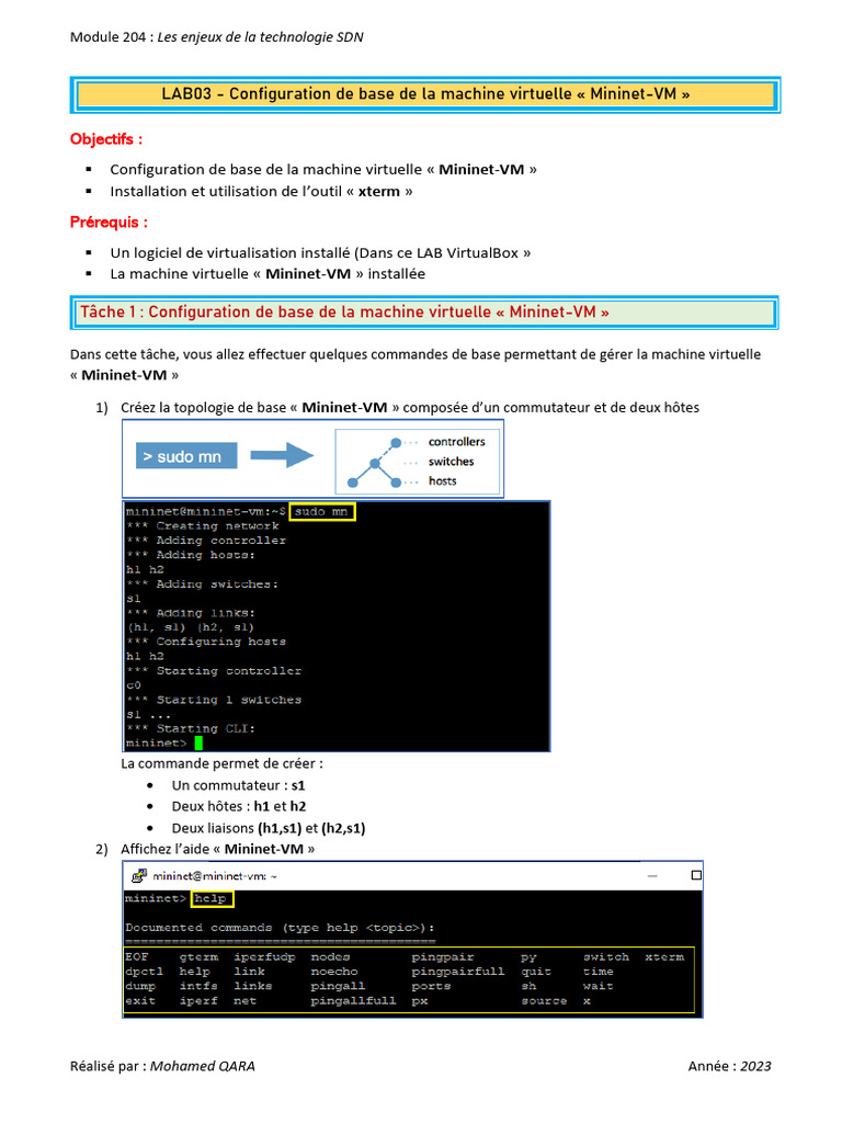 LAB03 - Commandes de Base Mininet | PDF | Pare-feu (informatique ...