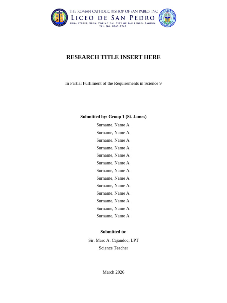 Front Page Format | PDF