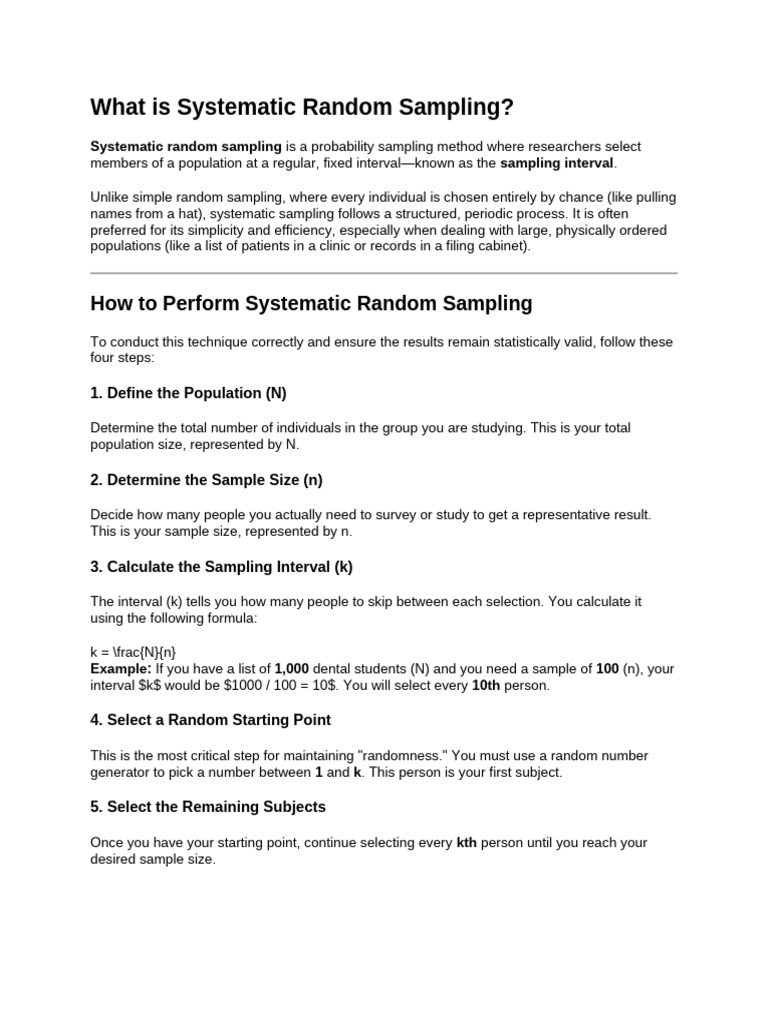 Systematic Random Sampling-1 | PDF