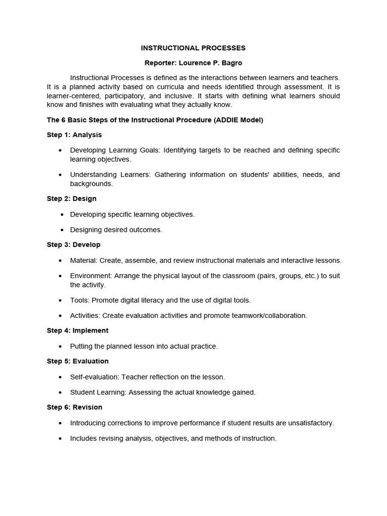 Instructional Processes | PDF | Learning | Educational Assessment