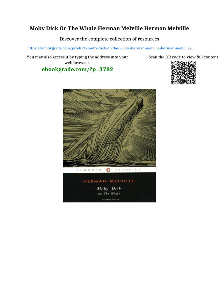 Moby Dick or The Whale Herman Melville Herman Melville Full | PDF ...
