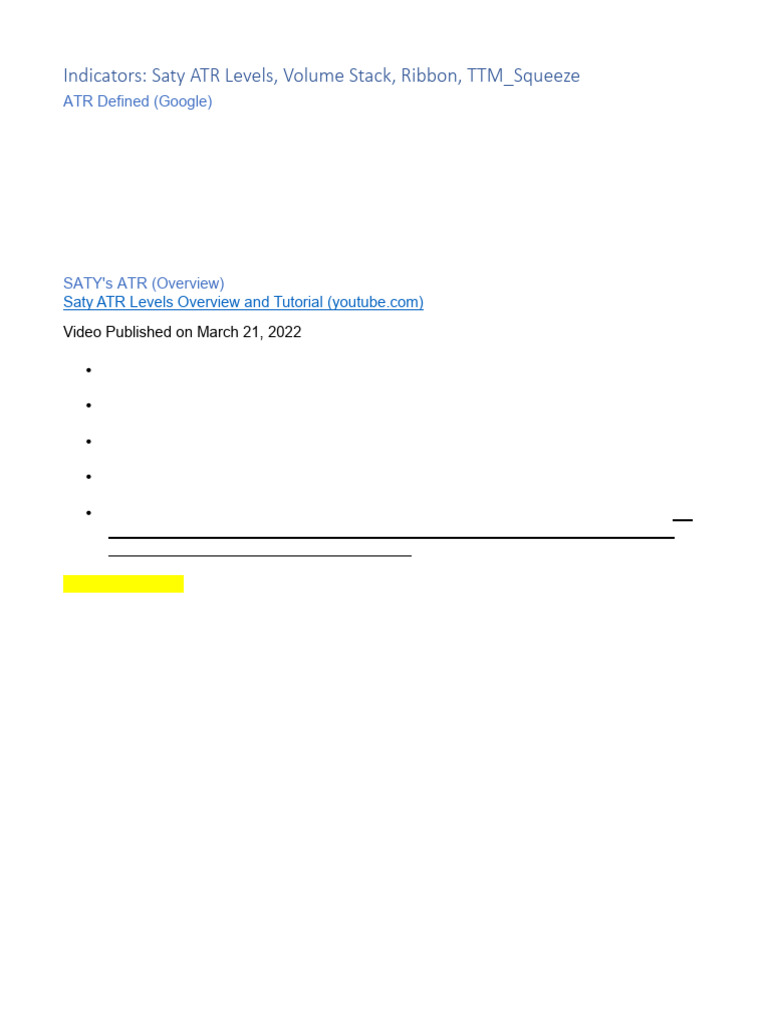 1-SATY ATR Levels With Update | PDF | Volatility (Finance)