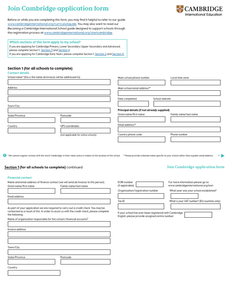Join Cambridge CIS Form 2025 NEW | PDF | Schools | Teachers
