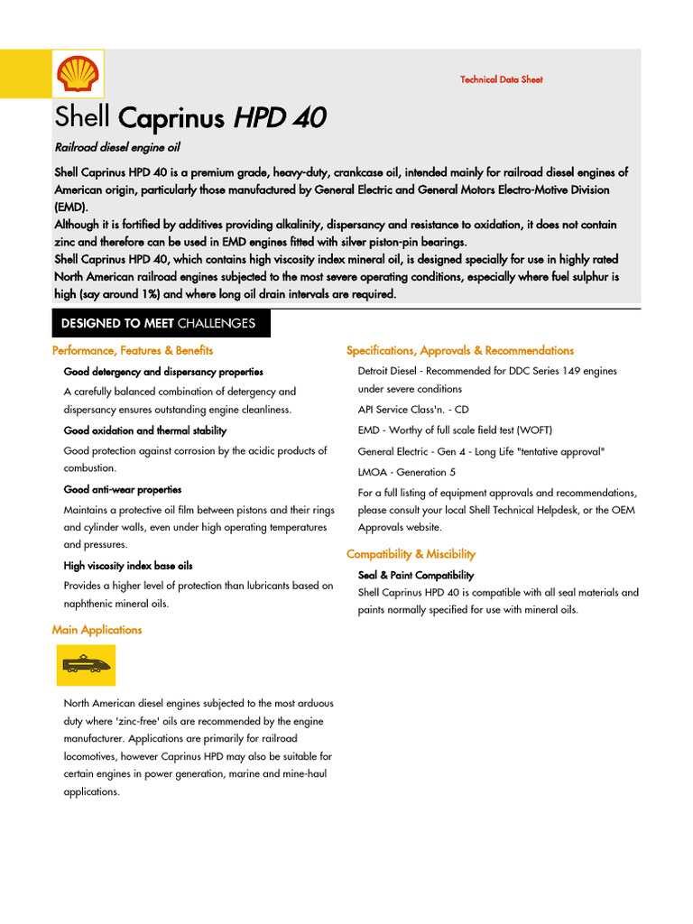 Caprinus HPD 40 | PDF | Motor Oil | Mechanical Engineering