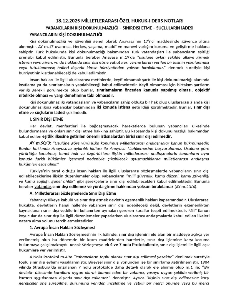 Ders Notlar 17.12.2024 | PDF