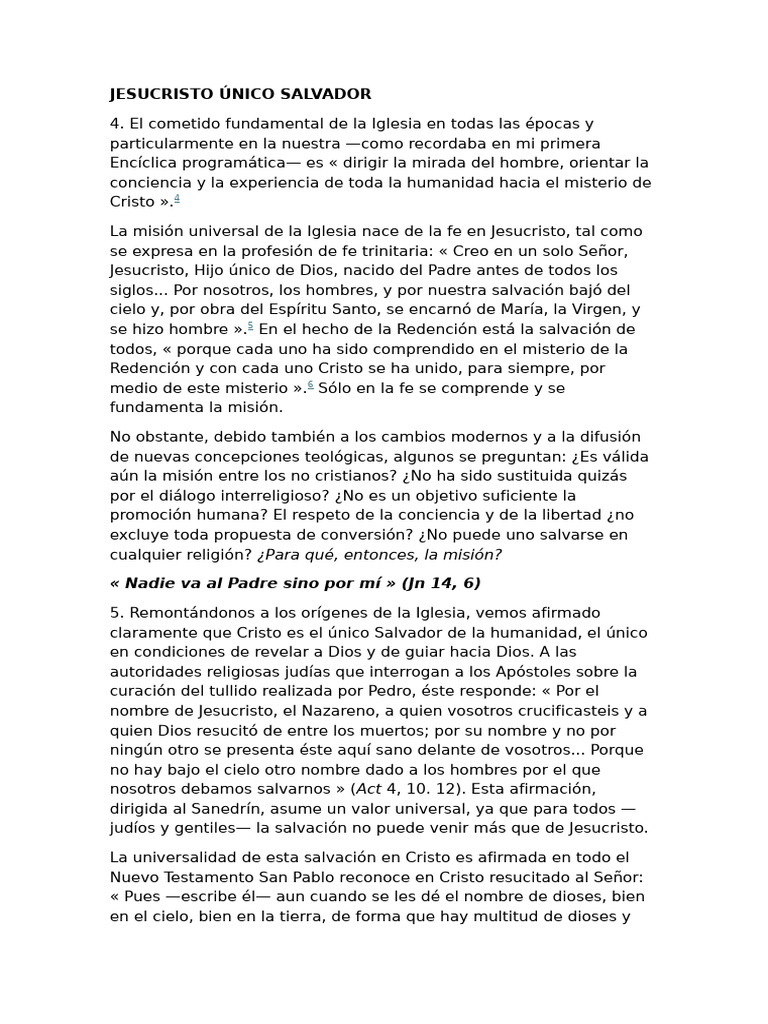 Jesucristo Único Salvador | PDF | Cristo (título) | Salvación