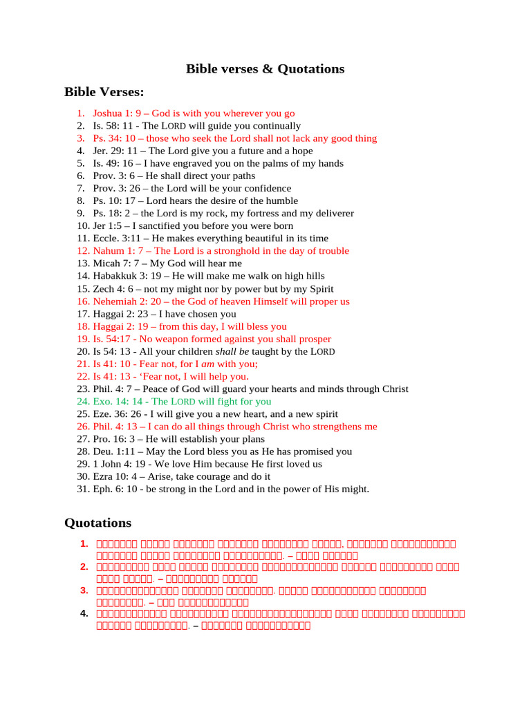 Bible Verses & Quotations | PDF