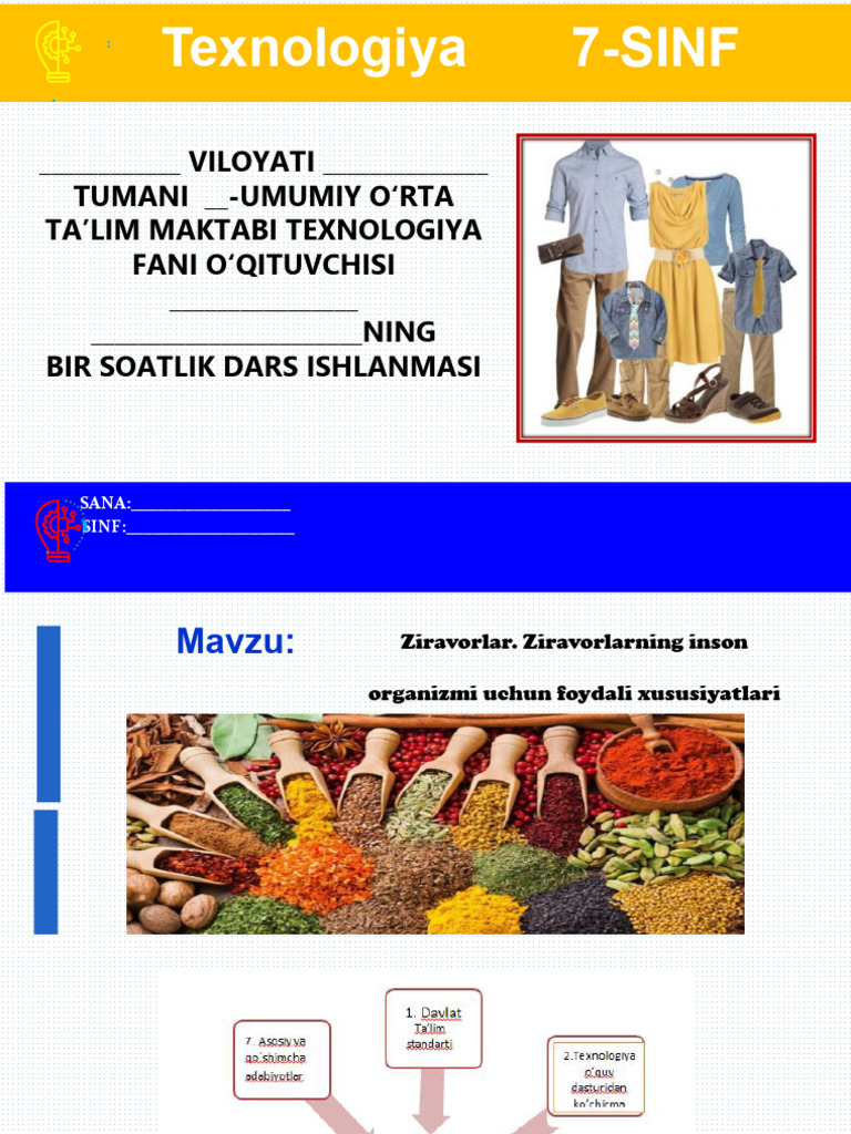 7 Sinf Texnologiya | PDF