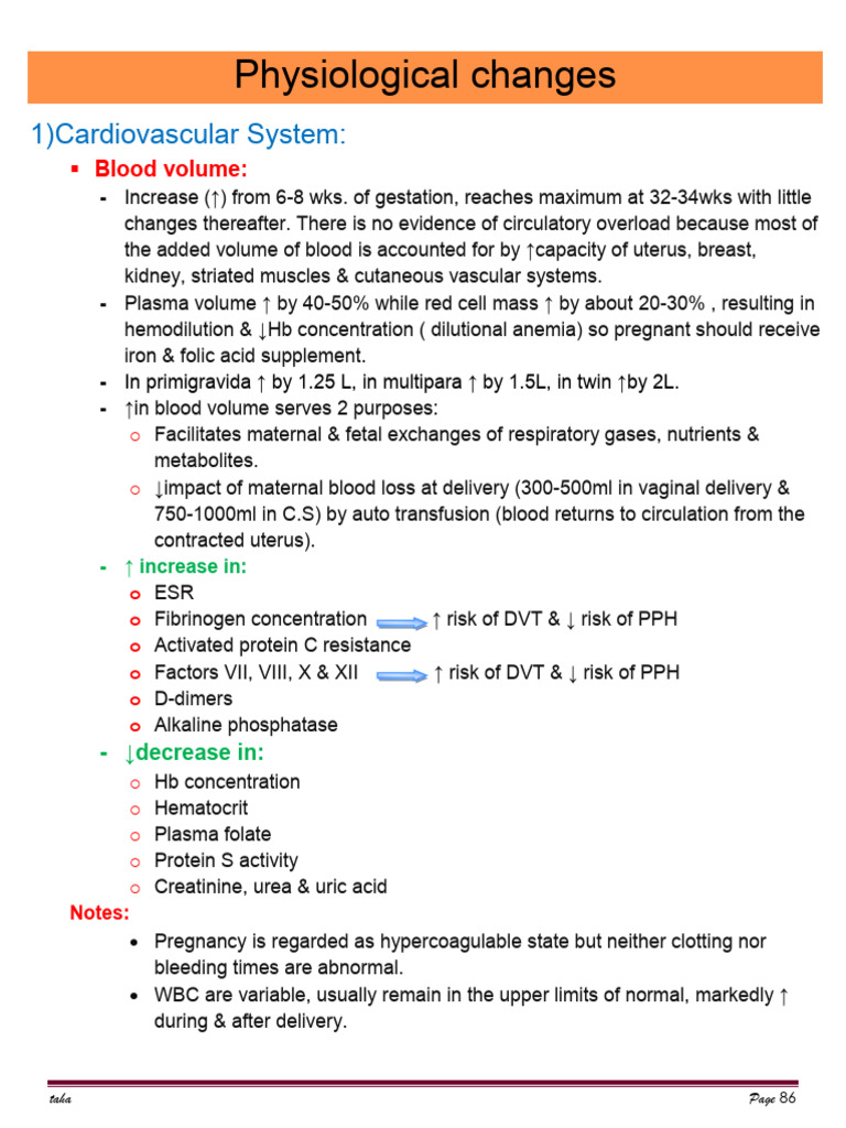 Physiological Changes in Pregnancy | PDF | Kidney | Vagina