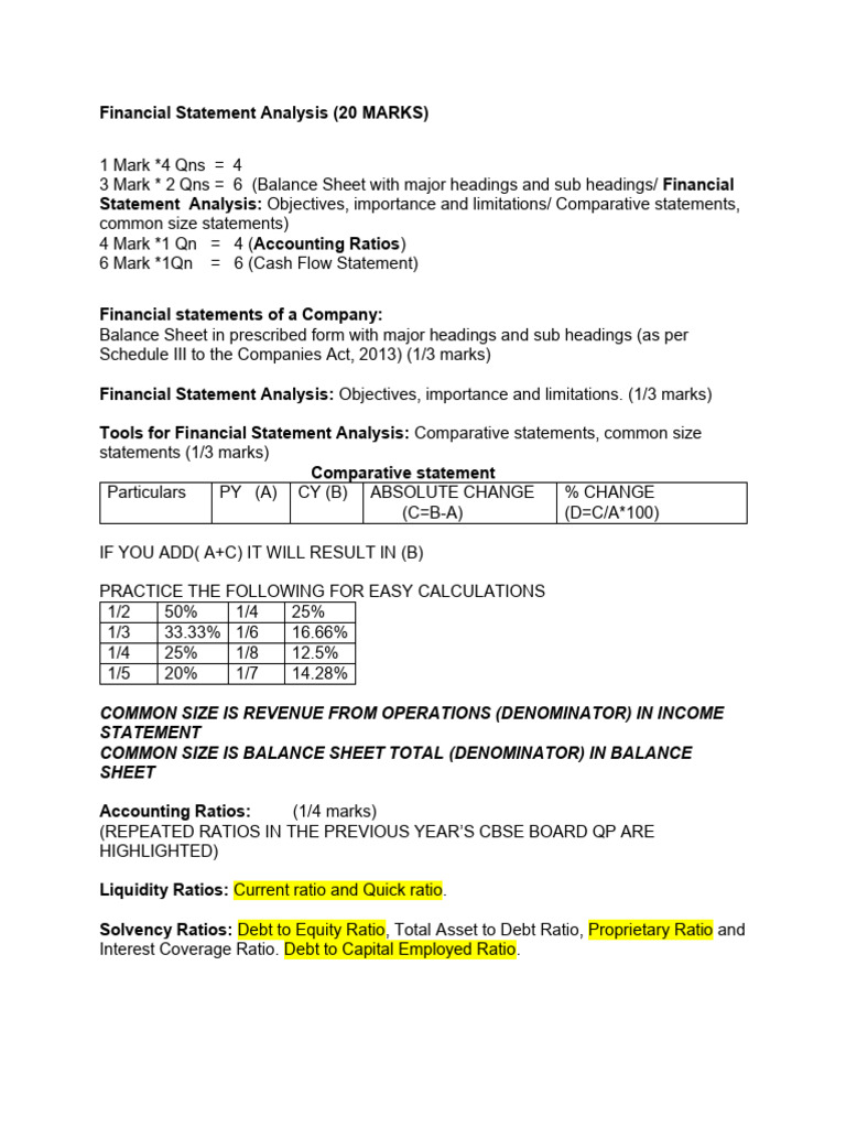 Analysis of Financial Statements Key Areas | PDF | Dividend | Depreciation