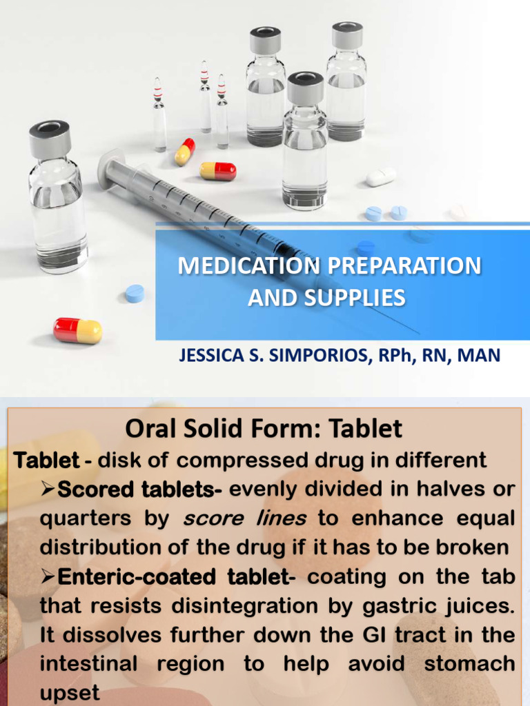 V. Medication Prepn. and Supplies | PDF | Tablet (Pharmacy) | Topical ...