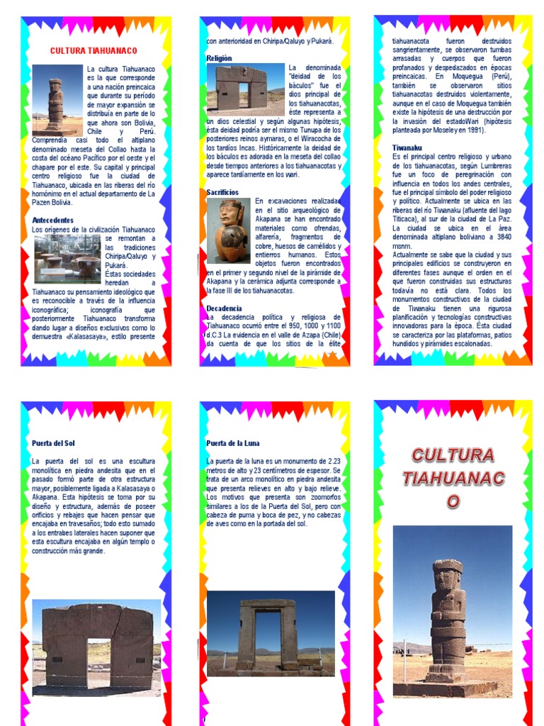 Cultura Tiahuanaco Triptico