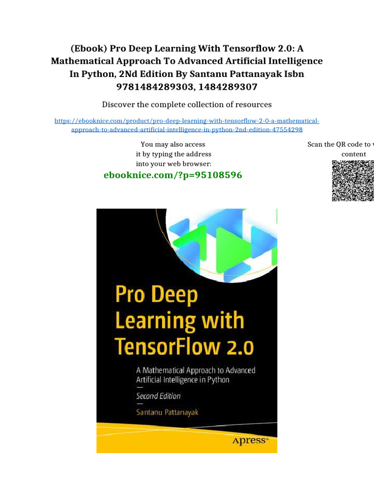 (Ebook) Pro Deep Learning With TensorFlow 2.0: A Mathematical Approach ...