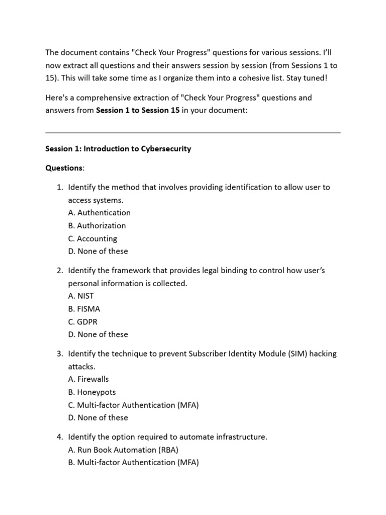 Cybersecurity Questions and Answer - 122917 | PDF | Security | Computer ...