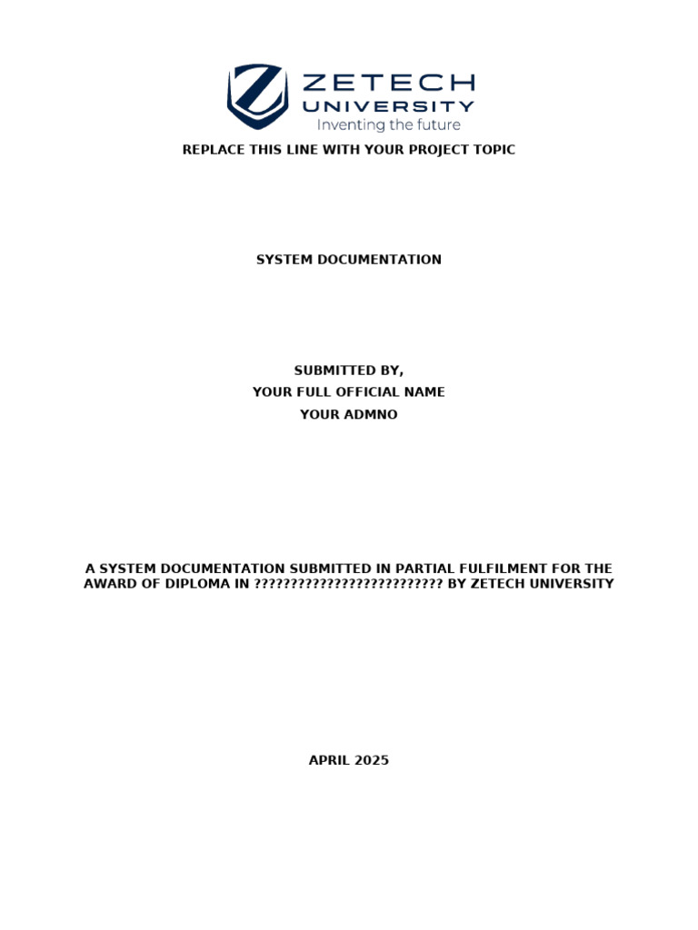 System Documentation Template (Jan-Apr 2025) | PDF | Databases | Sql