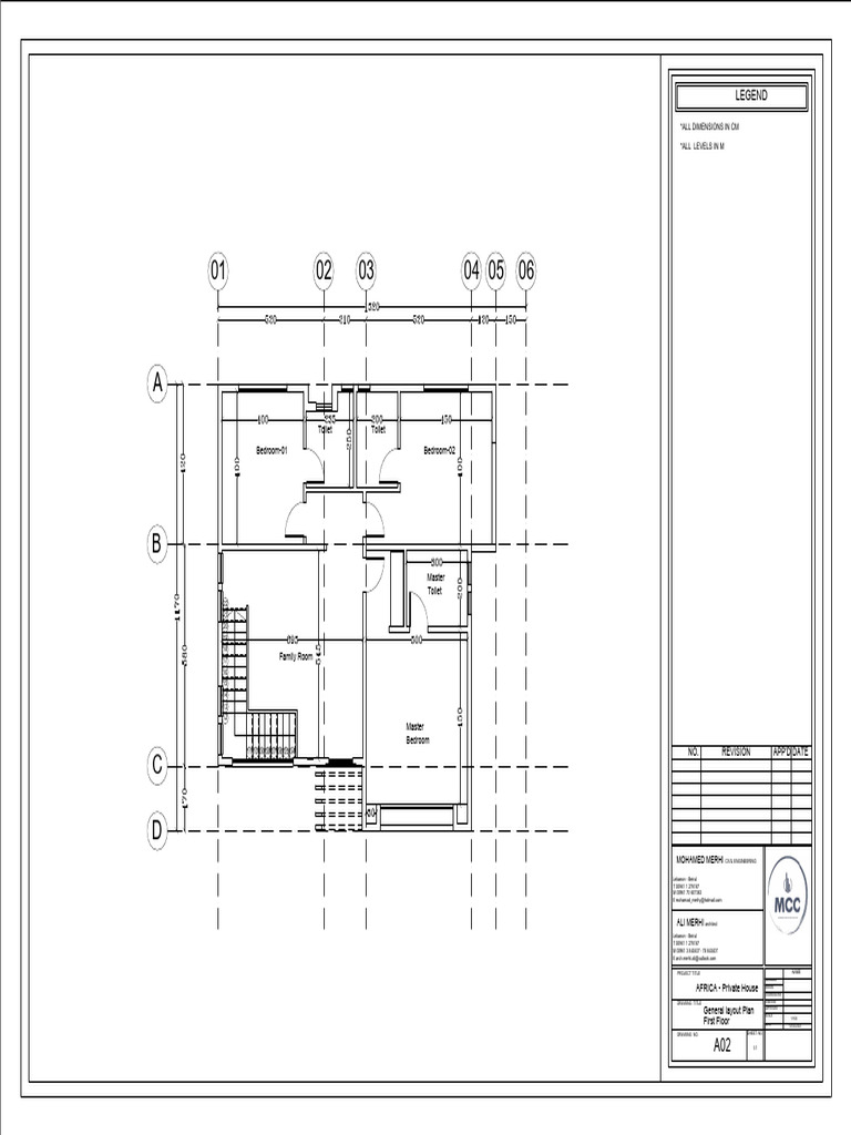 Africa - Privat House - A02 - First Floor - General Layout Plan | PDF