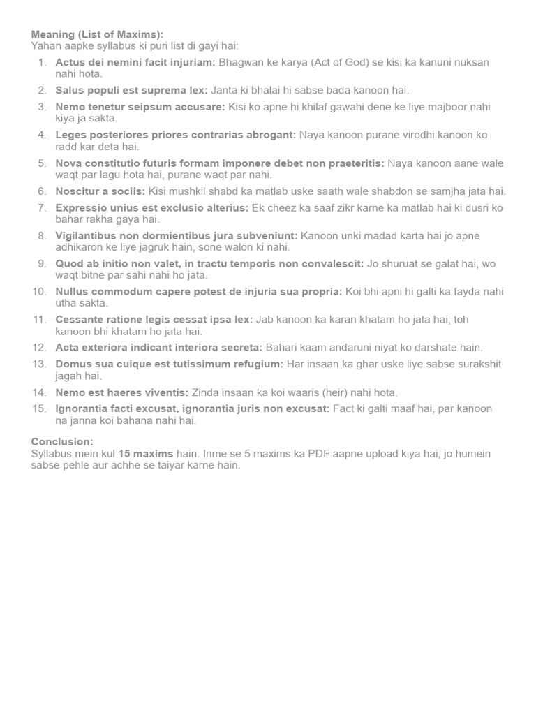 15 Maxims | PDF